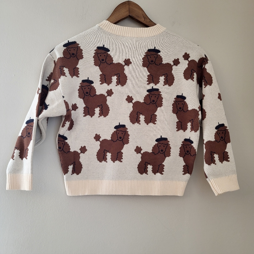 Tiny Cottons Tiny Poodles Cotton Blend Sweater 8Y - Picture 2 of 5